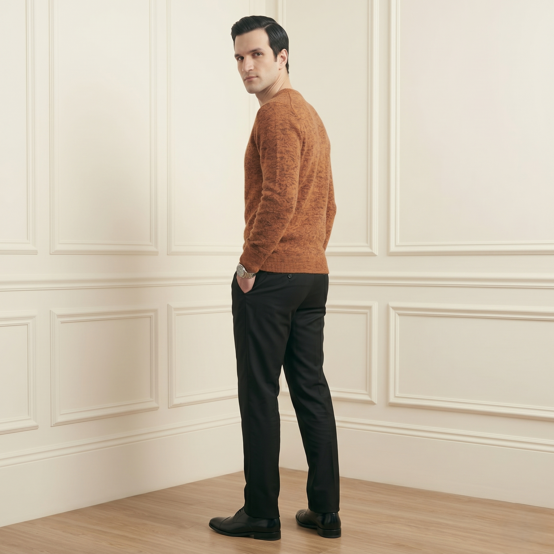 Exclusive Caramel Original V-Neck full sleeve Himalayan Cashmere Sweater
