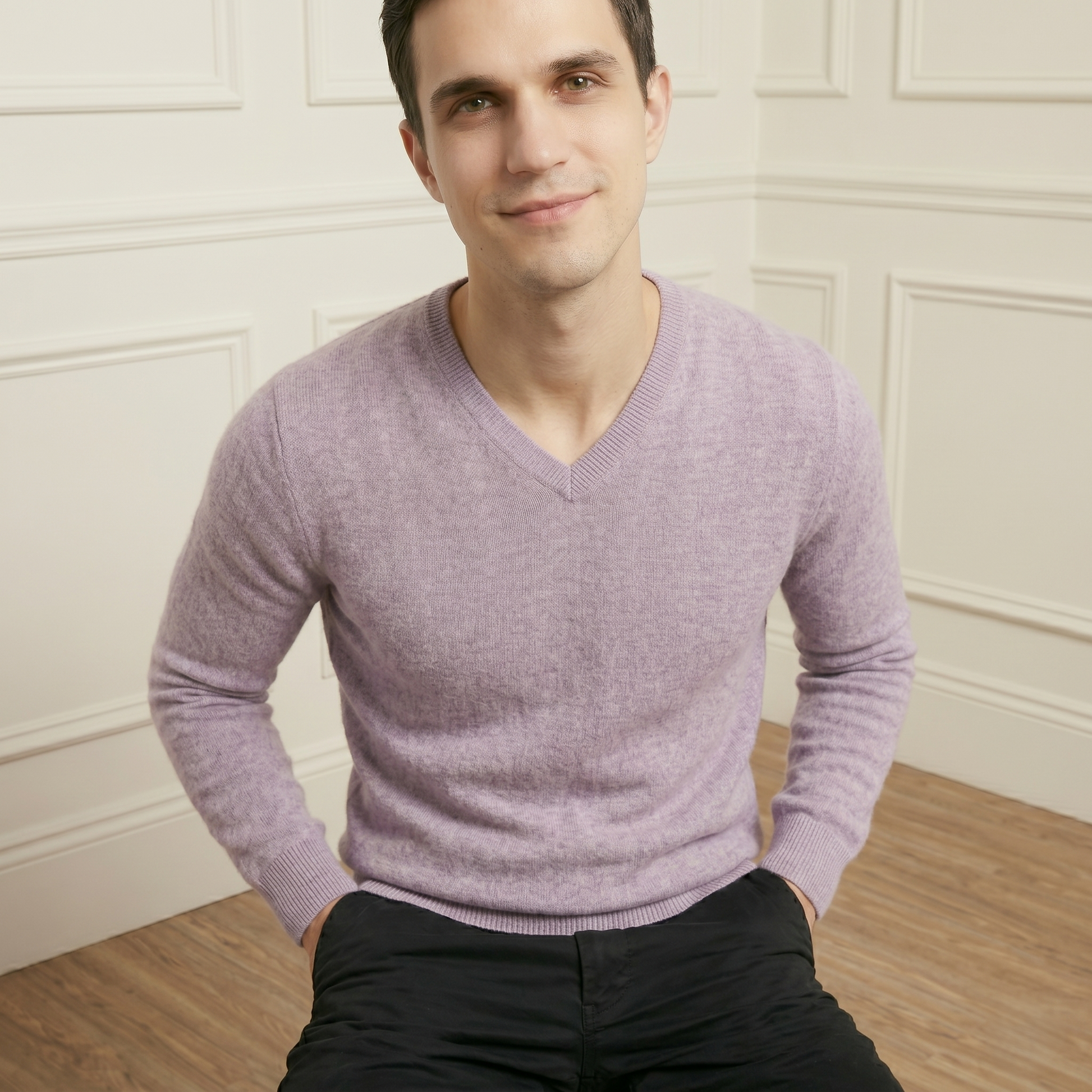 Exclusive Fog Original V-Neck Full sleeve Himalayan Cashmere Sweater