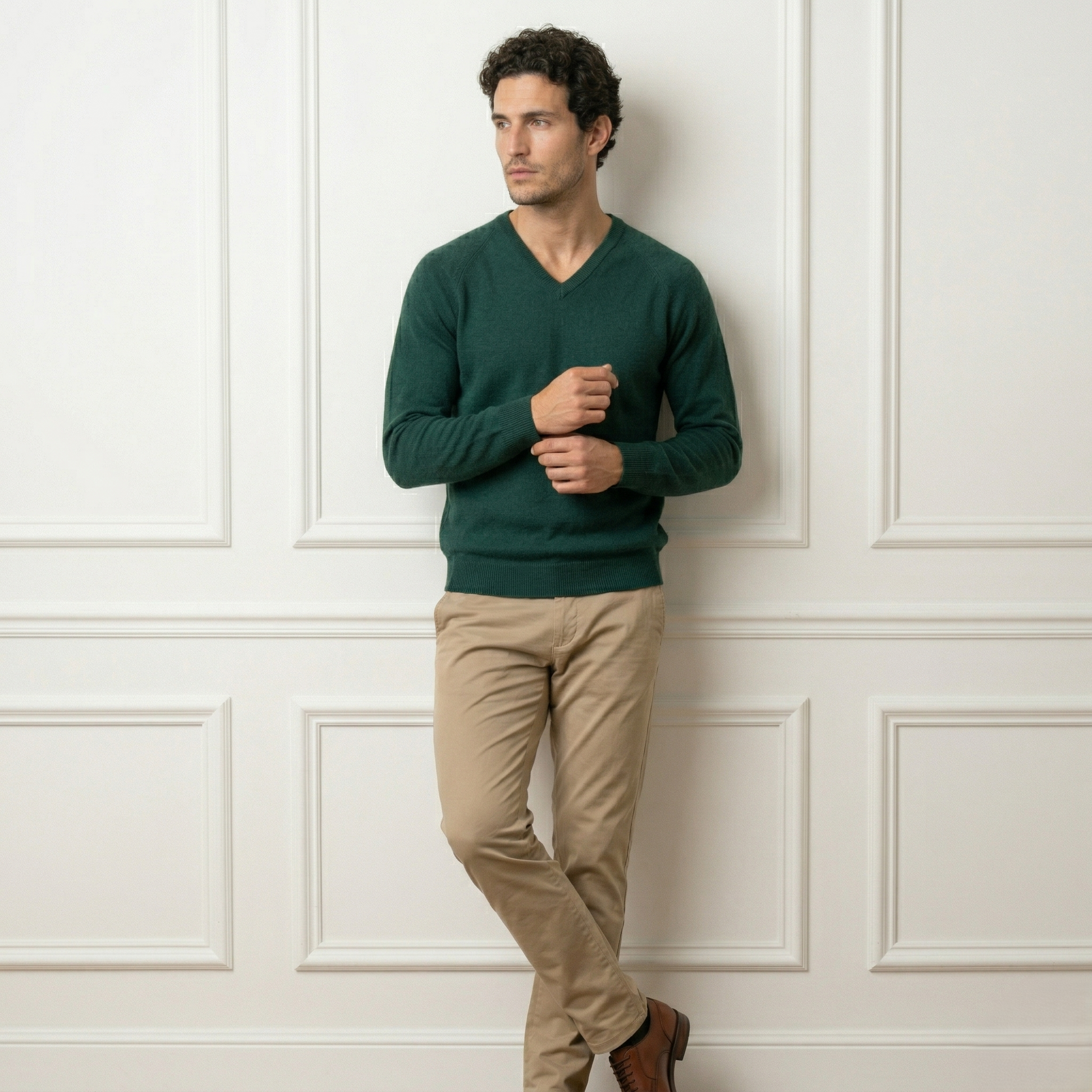 Exclusive Pine Original V-Neck Himalayan Cashmere Sweater 