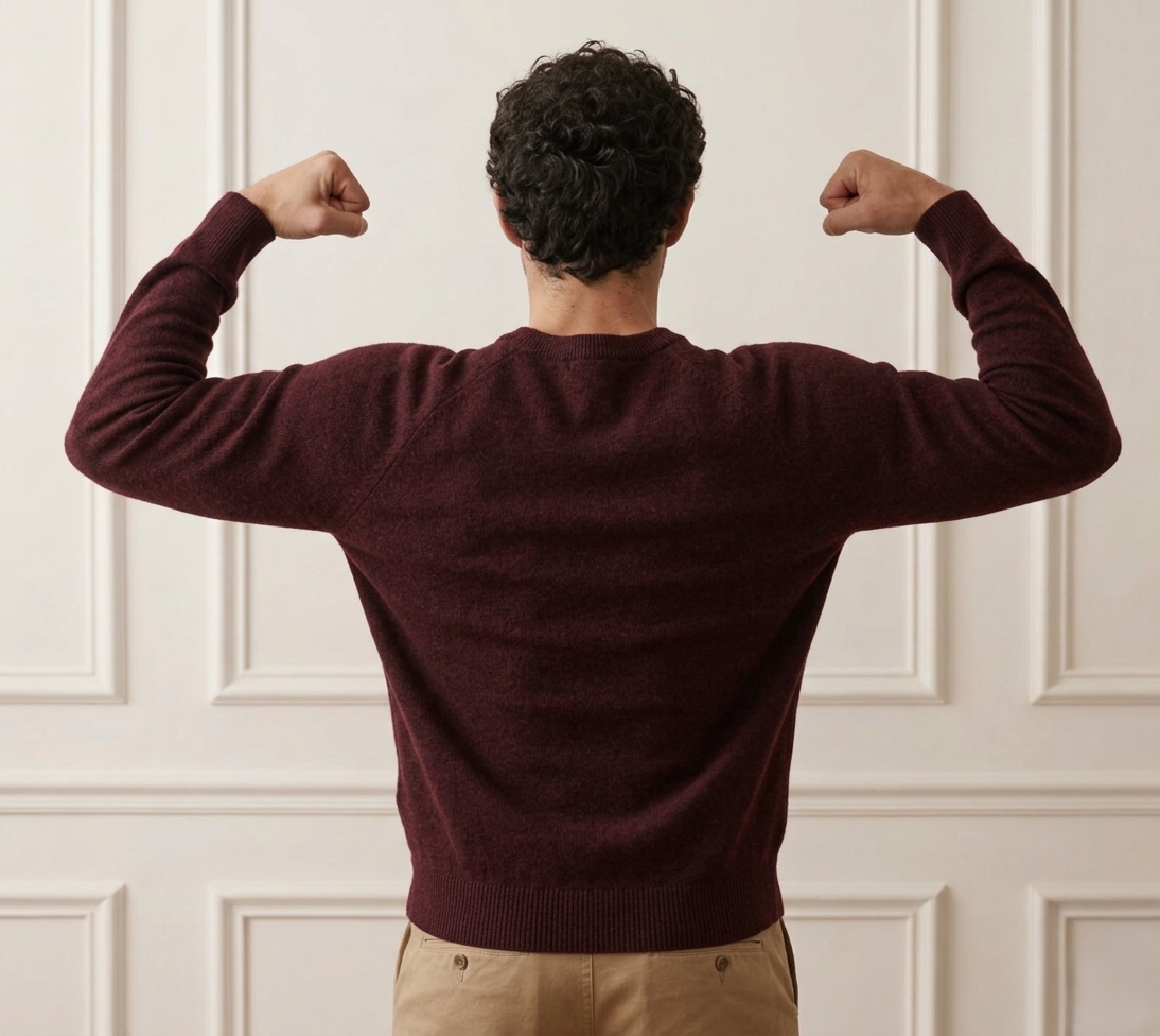 Exclusive Wine Red Original V-Neck Full Sleeve Himalayan Cashmere Sweater for Men