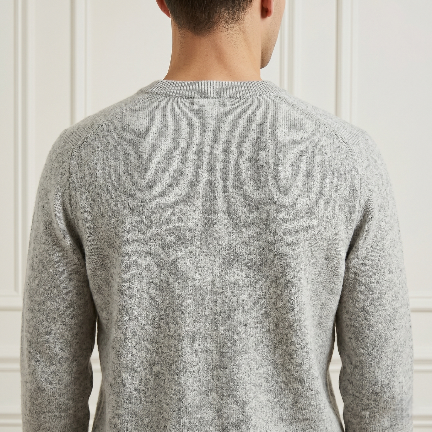 Executive V-Neck Undyed Himalayan Cashmere Sweater