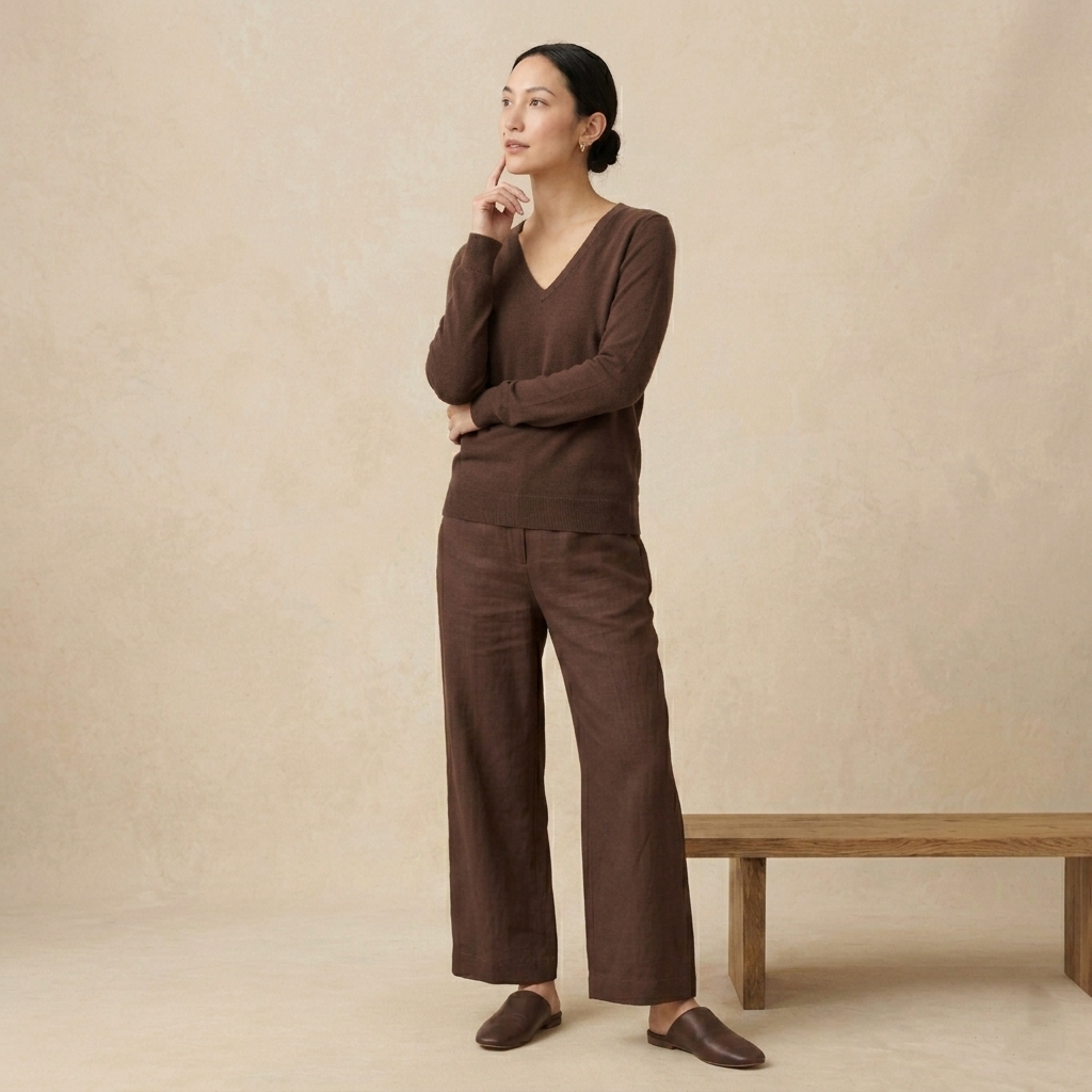 V-Neck Himalayan Cashmere Sweater For Women