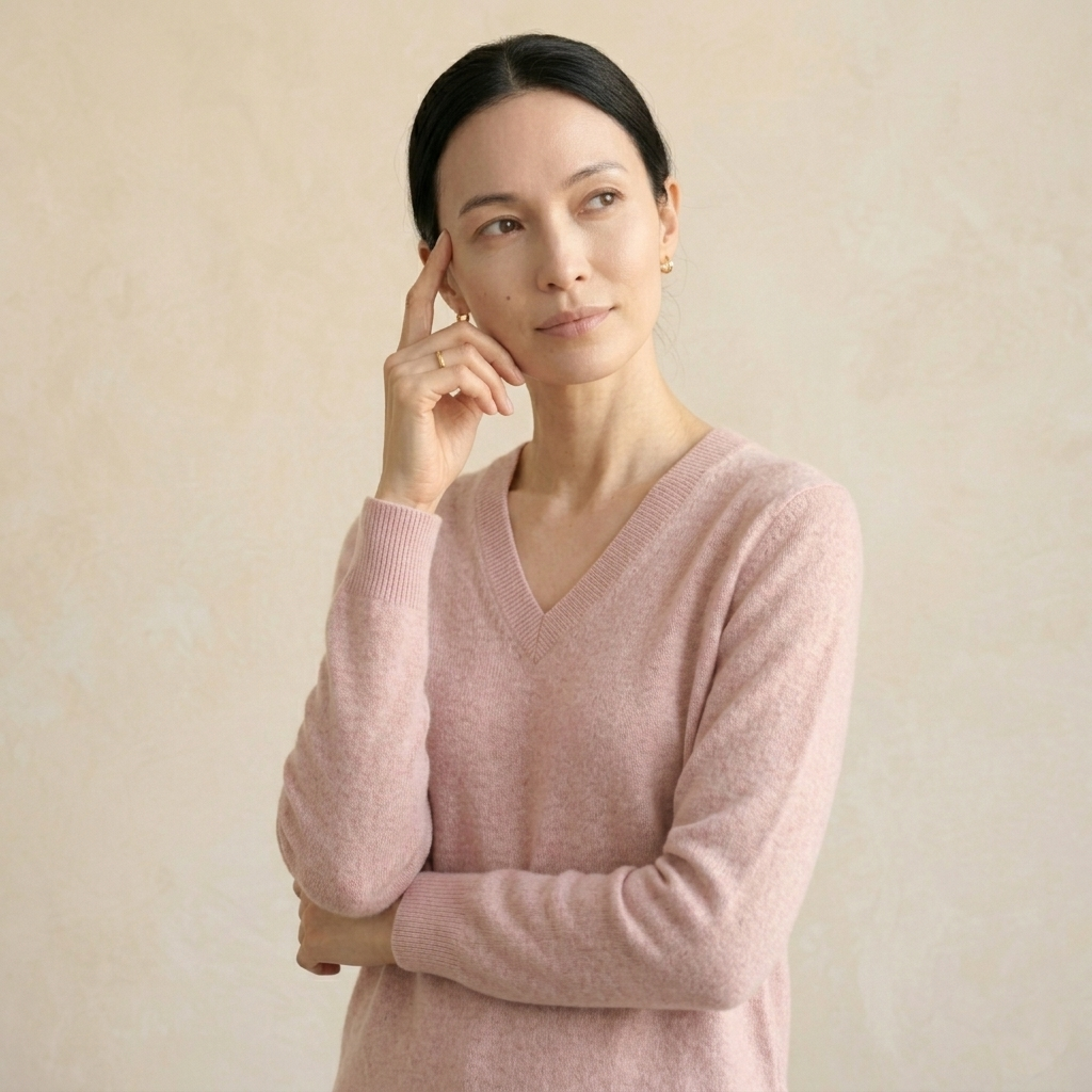 V-Neck Himalayan Cashmere Sweater For Women