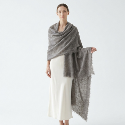 Pure 16-Micron Handknitted Cashmere Pashmina Shawl