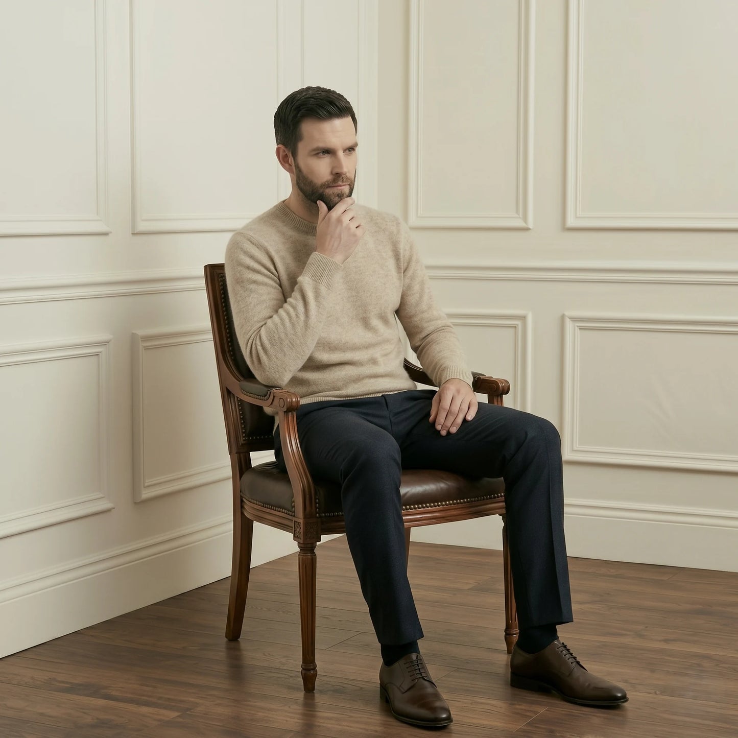 Exclusive Oat Original Crewneck Himalayan Cashmere Sweater