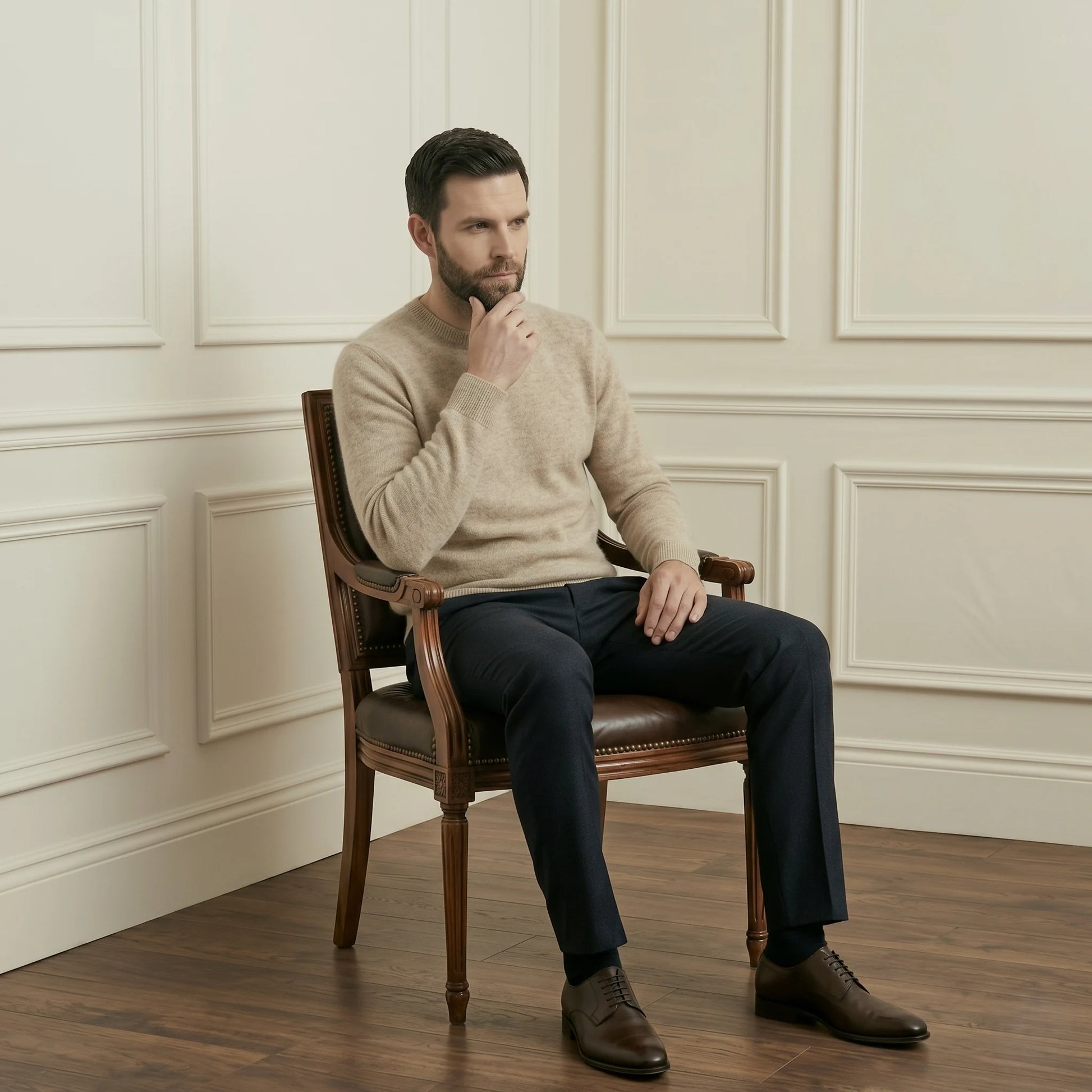 Exclusive Oat Original Crewneck Himalayan Cashmere Sweater