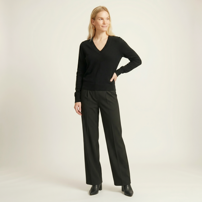 V-Neck Himalayan Cashmere Sweater For Women