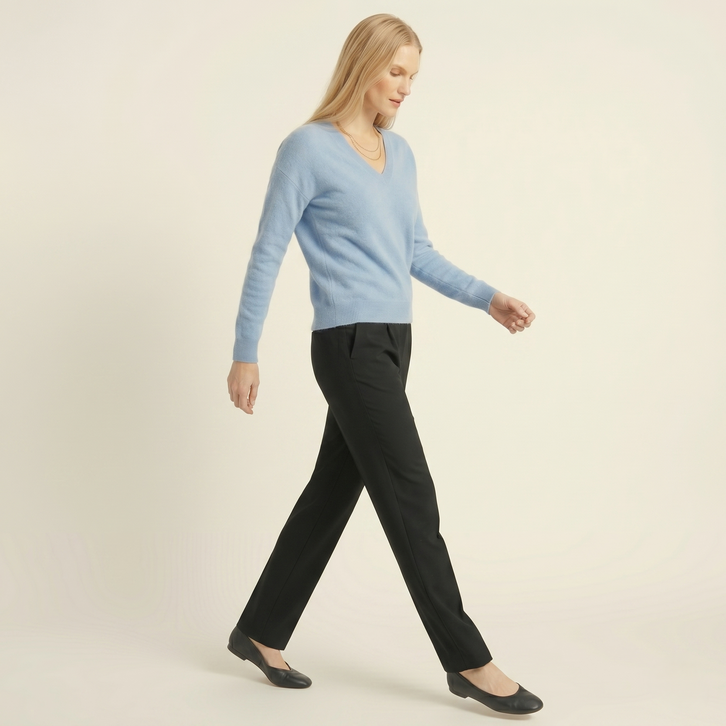 V-Neck Himalayan Cashmere Sweater For Women