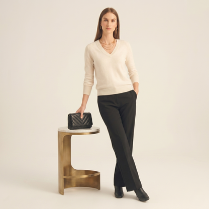 V-Neck Himalayan Cashmere Sweater For Women