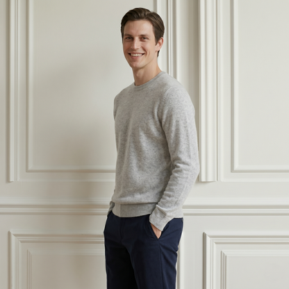 Executive Crewneck Undyed Himalayan Cashmere Sweater