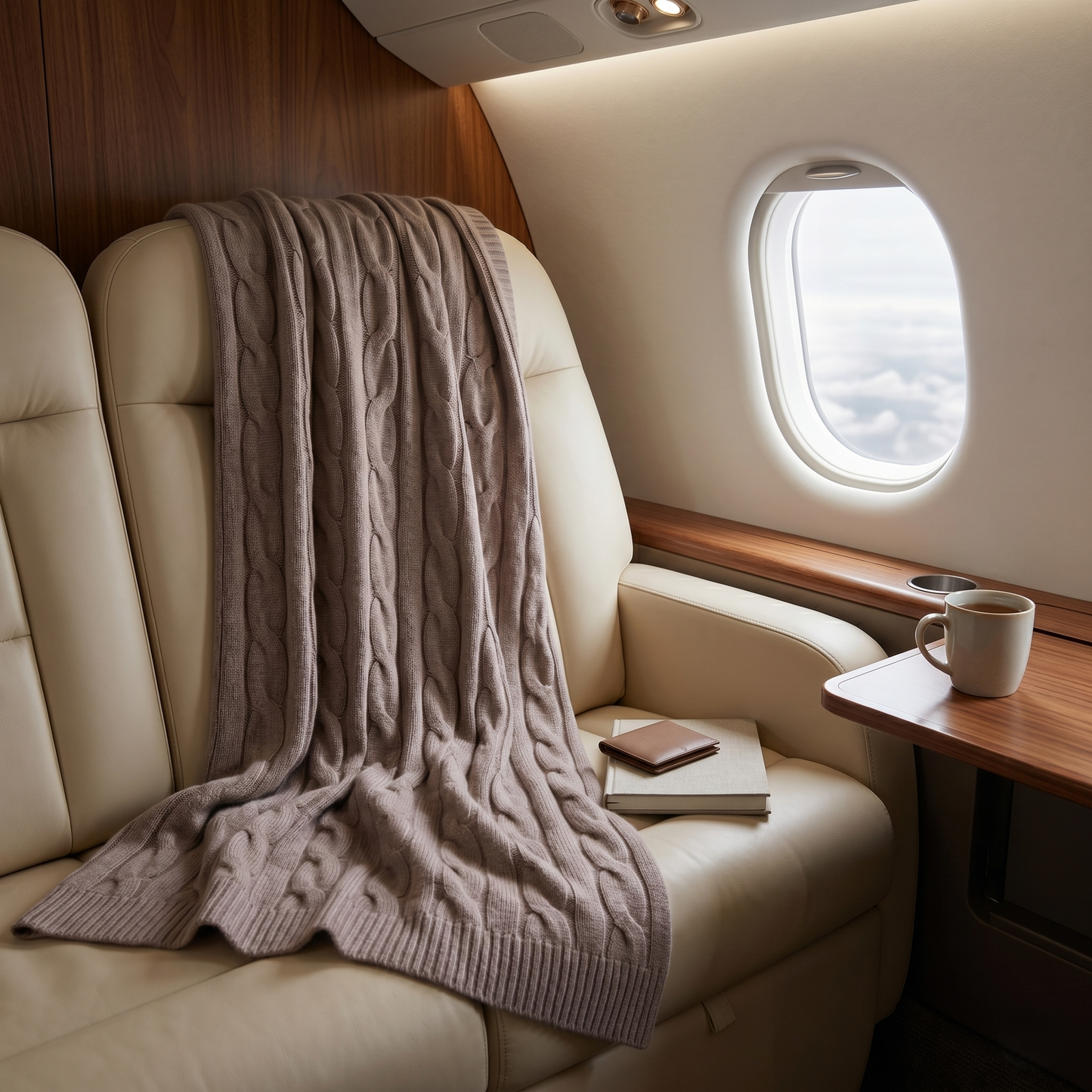 Heirloom Cable-Knit Pure Himalayan Cashmere Throw