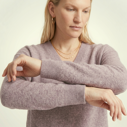 V-Neck Himalayan Cashmere Sweater For Women