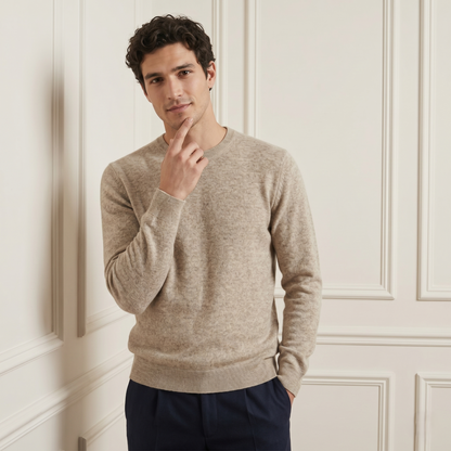 Executive Crewneck Undyed Himalayan Cashmere Sweater