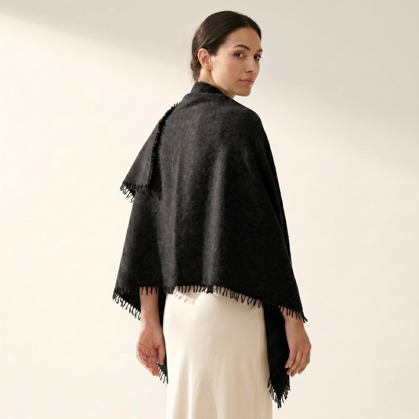Pure 16-Micron Handknitted Cashmere Pashmina Shawl - 28×84 IN