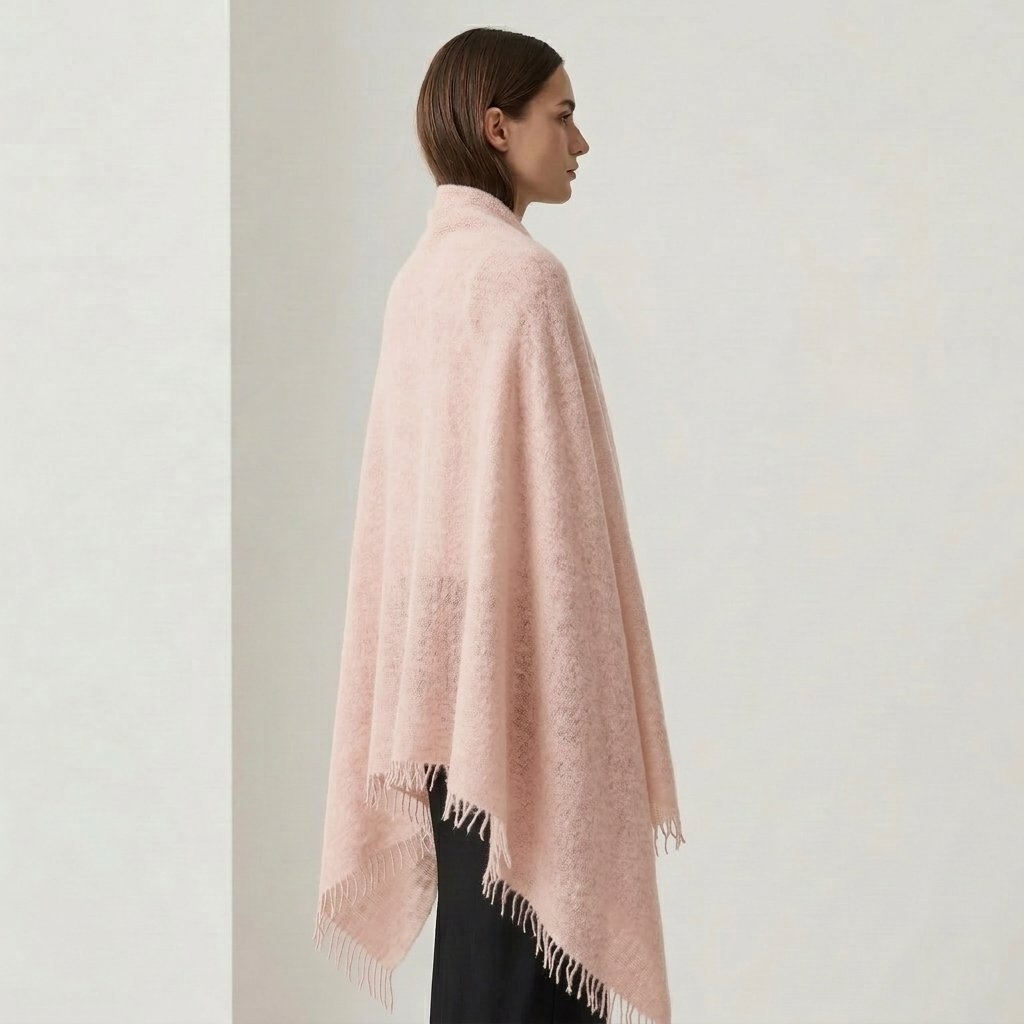Pure 16-Micron Handknitted Cashmere Pashmina Shawl - 28×84 IN