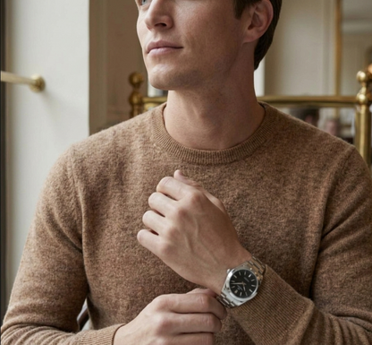 Executive Crewneck Undyed Himalayan Cashmere Sweater