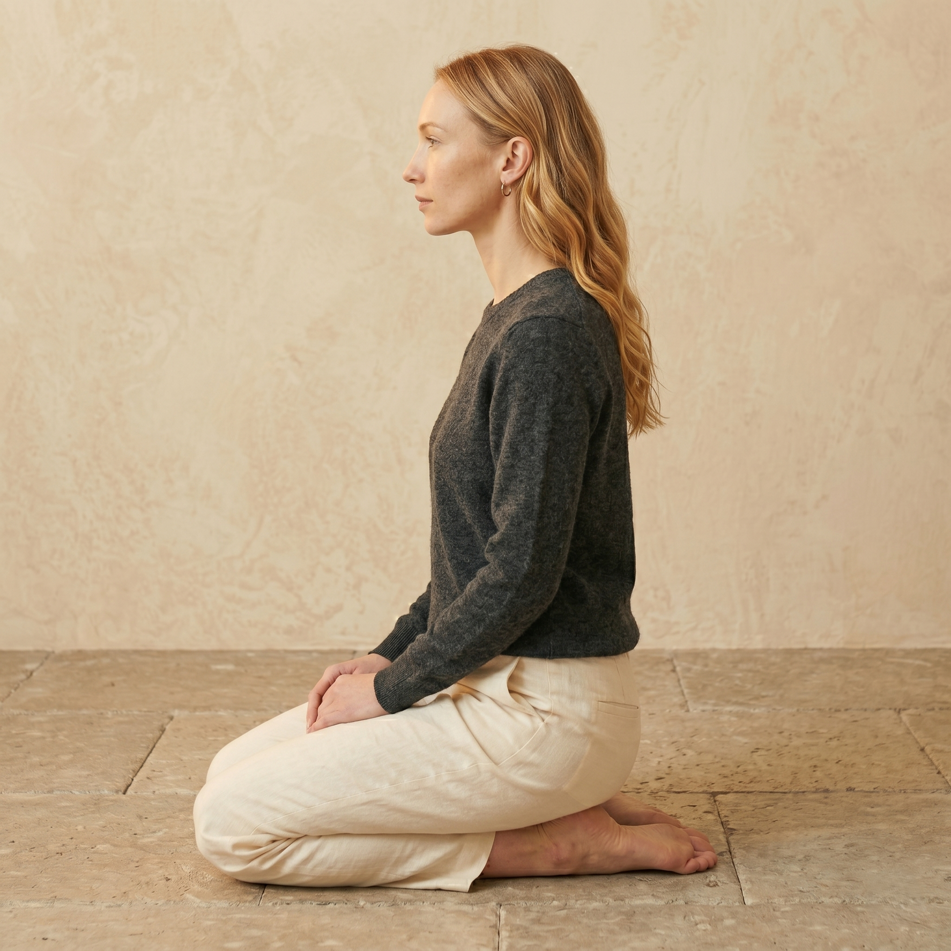 Crewneck Undyed Cashmere Sweater For Women