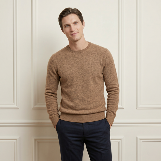 Executive Crewneck Undyed Himalayan Cashmere Sweater