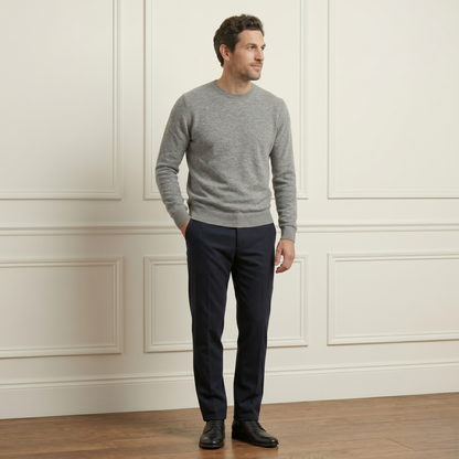 Executive Crewneck Undyed Himalayan Cashmere Sweater