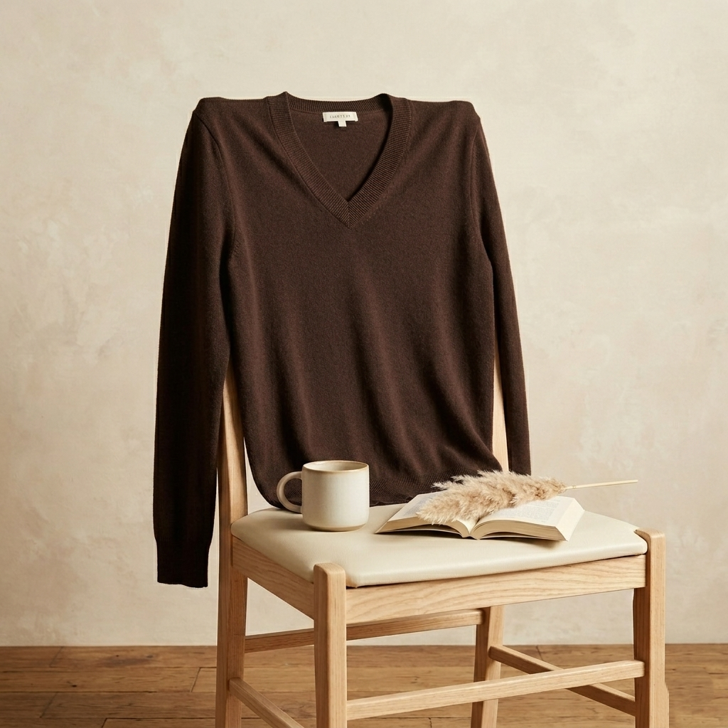 V-Neck Himalayan Cashmere Sweater For Women
