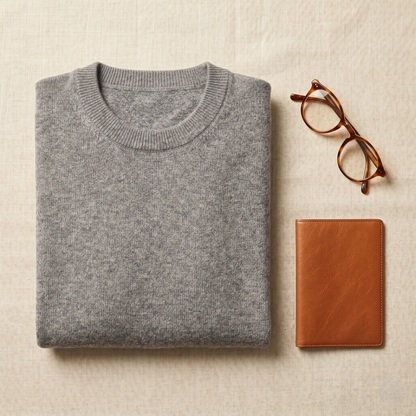 Crewneck Undyed Cashmere Sweater For Women