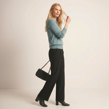 V-Neck Himalayan Cashmere Sweater For Women
