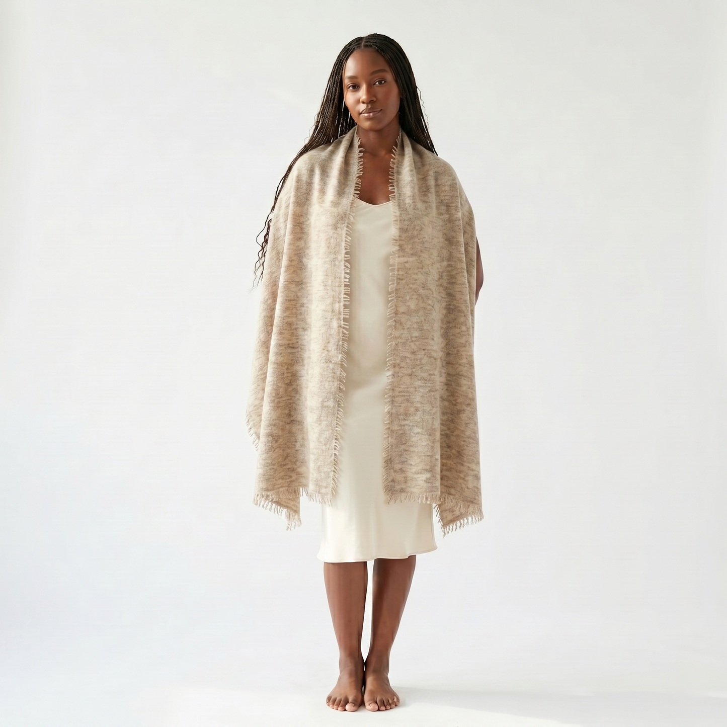 Pure 16-Micron Handknitted Cashmere Pashmina Shawl