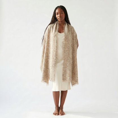 Pure 16-Micron Handknitted Cashmere Pashmina Shawl