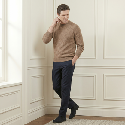 Executive Crewneck Undyed Himalayan Cashmere Sweater