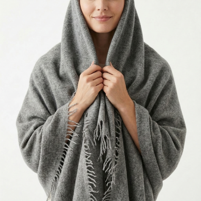 Pure 16-Micron Handknitted Cashmere Pashmina Shawl