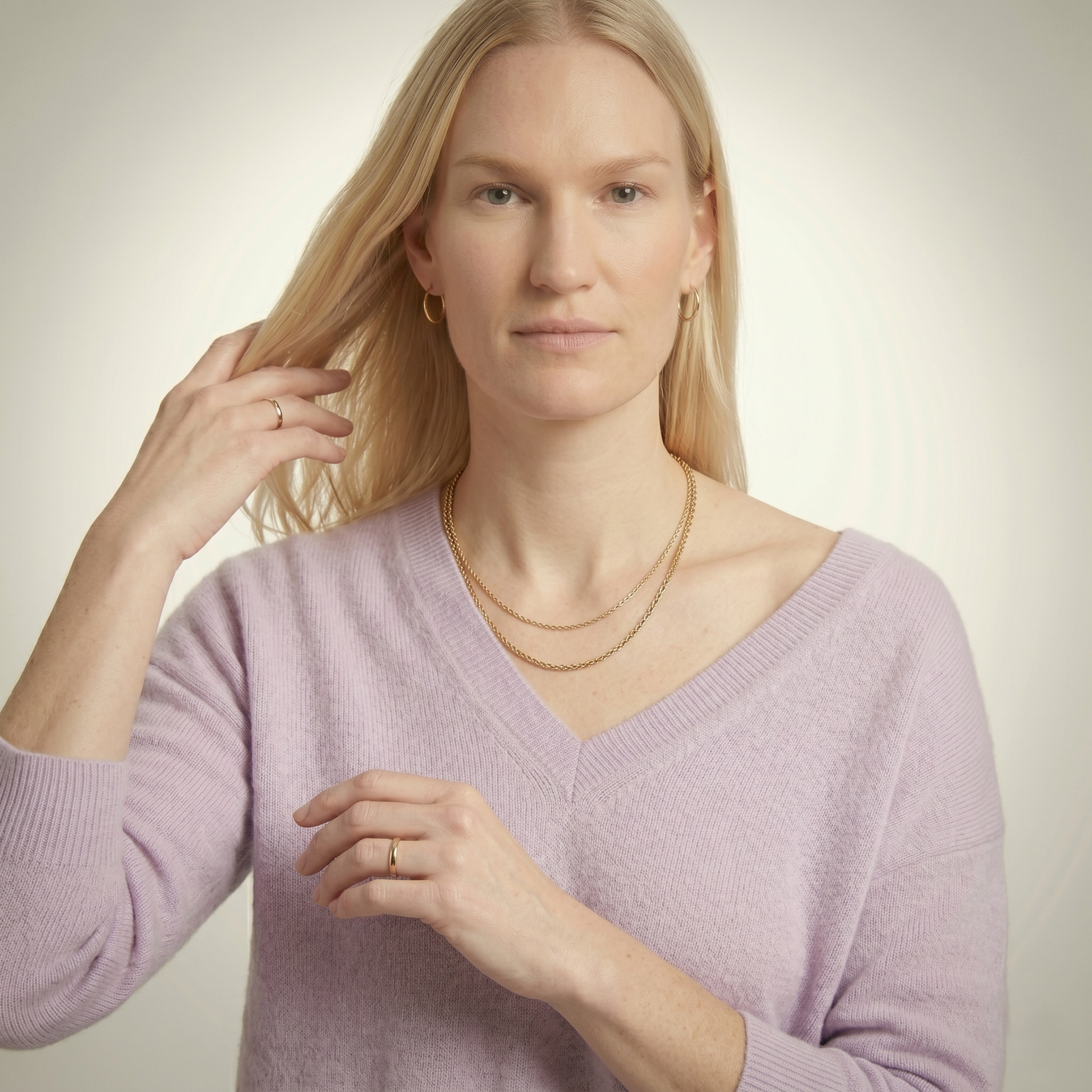 V-Neck Himalayan Cashmere Sweater For Women