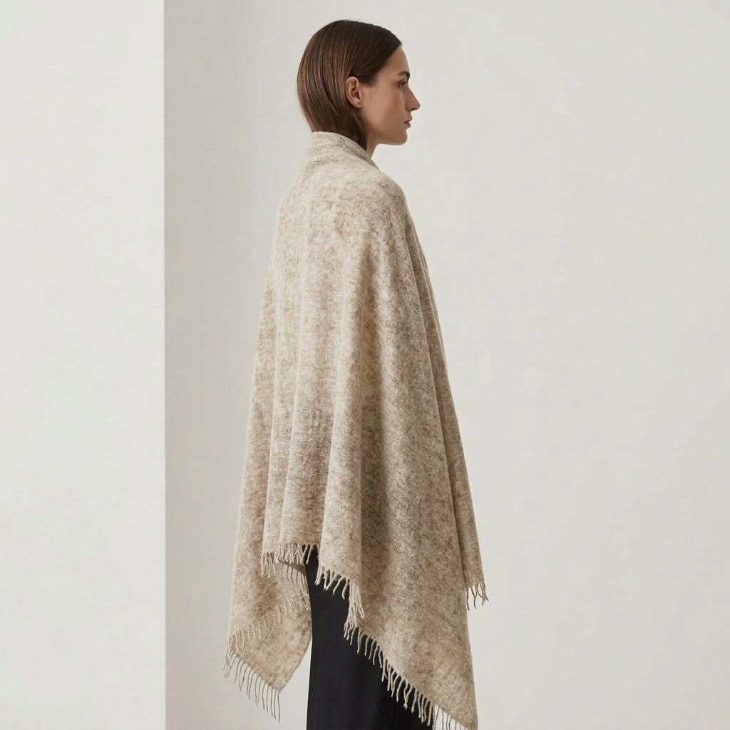 Pure 16-Micron Handknitted Cashmere Pashmina Shawl