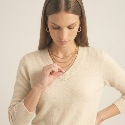 V-Neck Himalayan Cashmere Sweater For Women