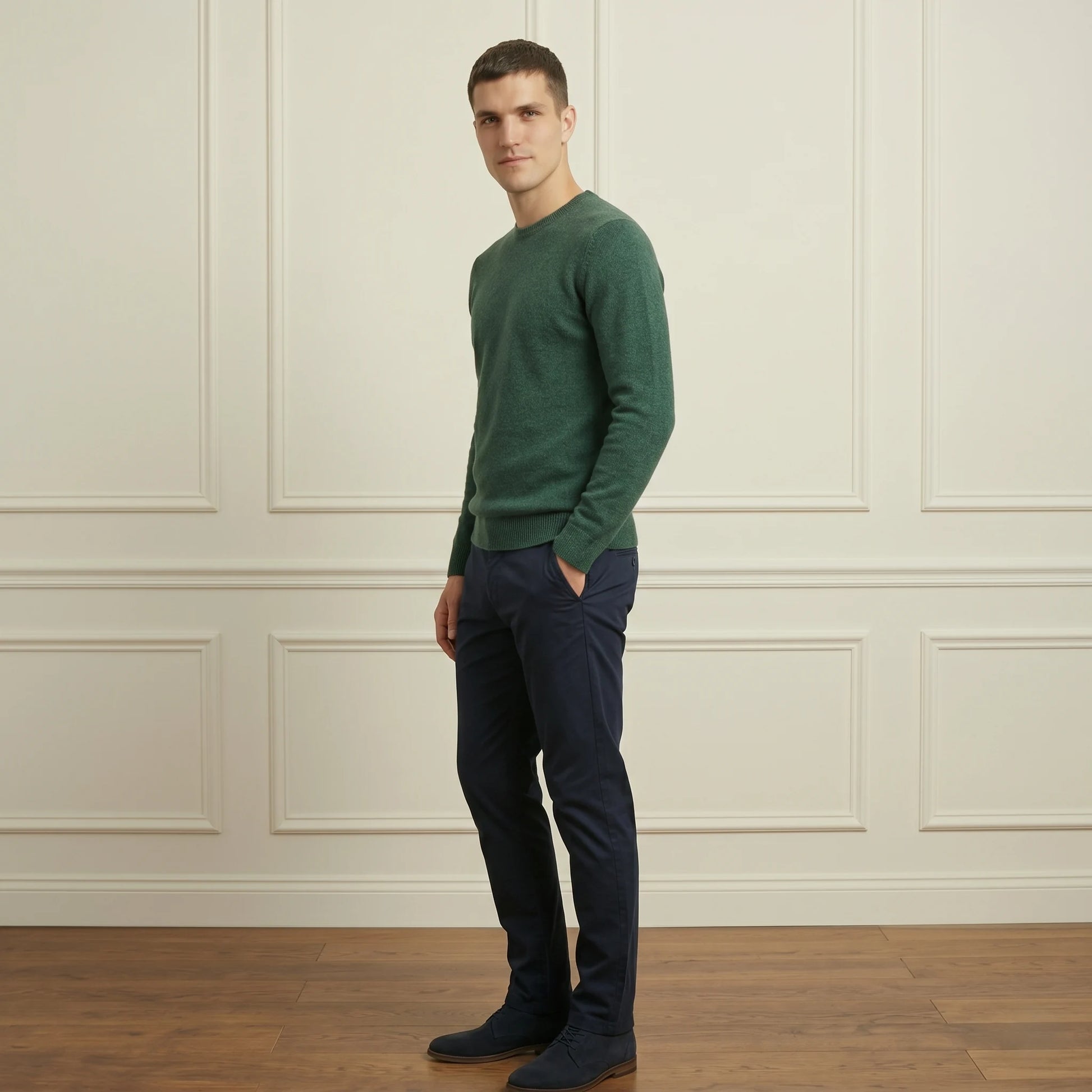 Authentic Pine Crewneck Himalayan Cashmere Sweater