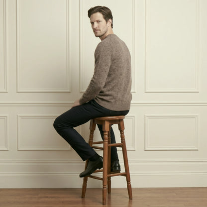 Premium quality Brown Original Crewneck Himalayan Cashmere full sleeve Sweater for men