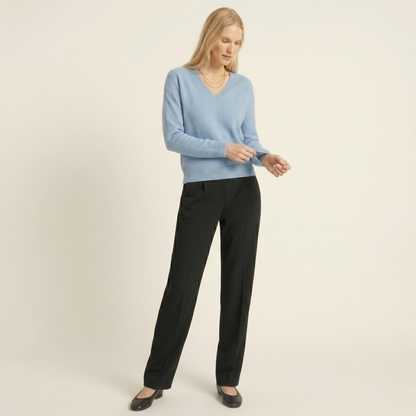 V-Neck Himalayan Cashmere Sweater For Women