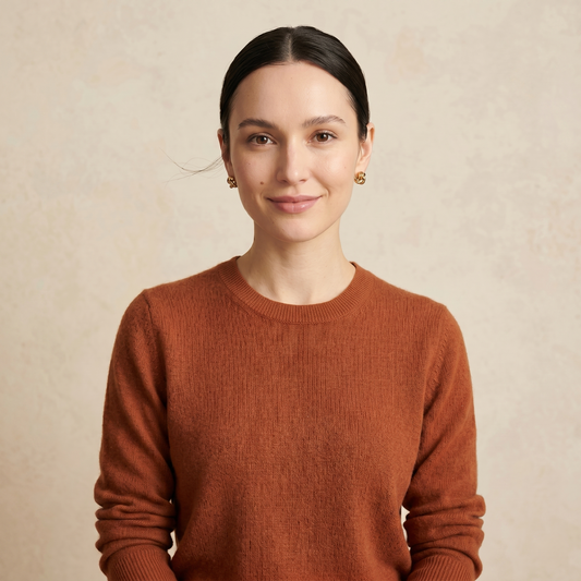 Himalayan Cashmere Original Crewneck Sweater For Women - Amber
