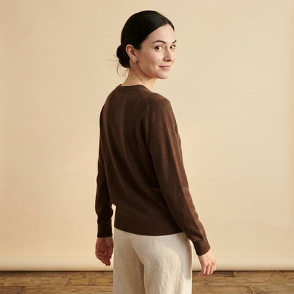 V-Neck Himalayan Cashmere Sweater For Women