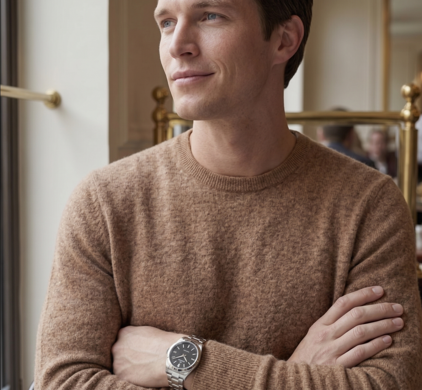 Executive Crewneck Undyed Himalayan Cashmere Sweater