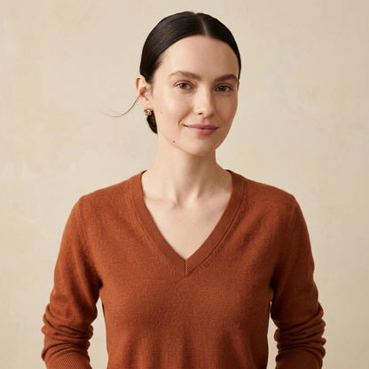 V-Neck Himalayan Cashmere Sweater For Women