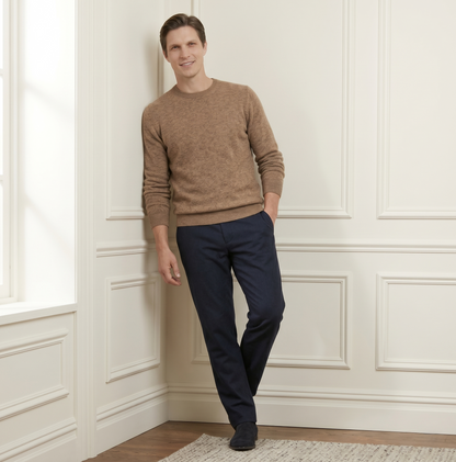 Executive Crewneck Undyed Himalayan Cashmere Sweater