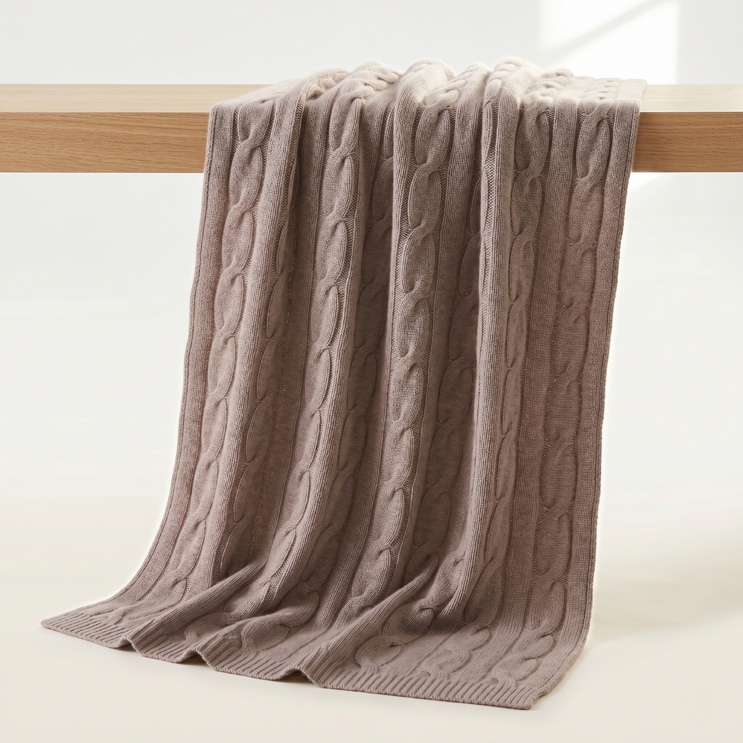 Heirloom Cable-Knit Pure Himalayan Cashmere Throw