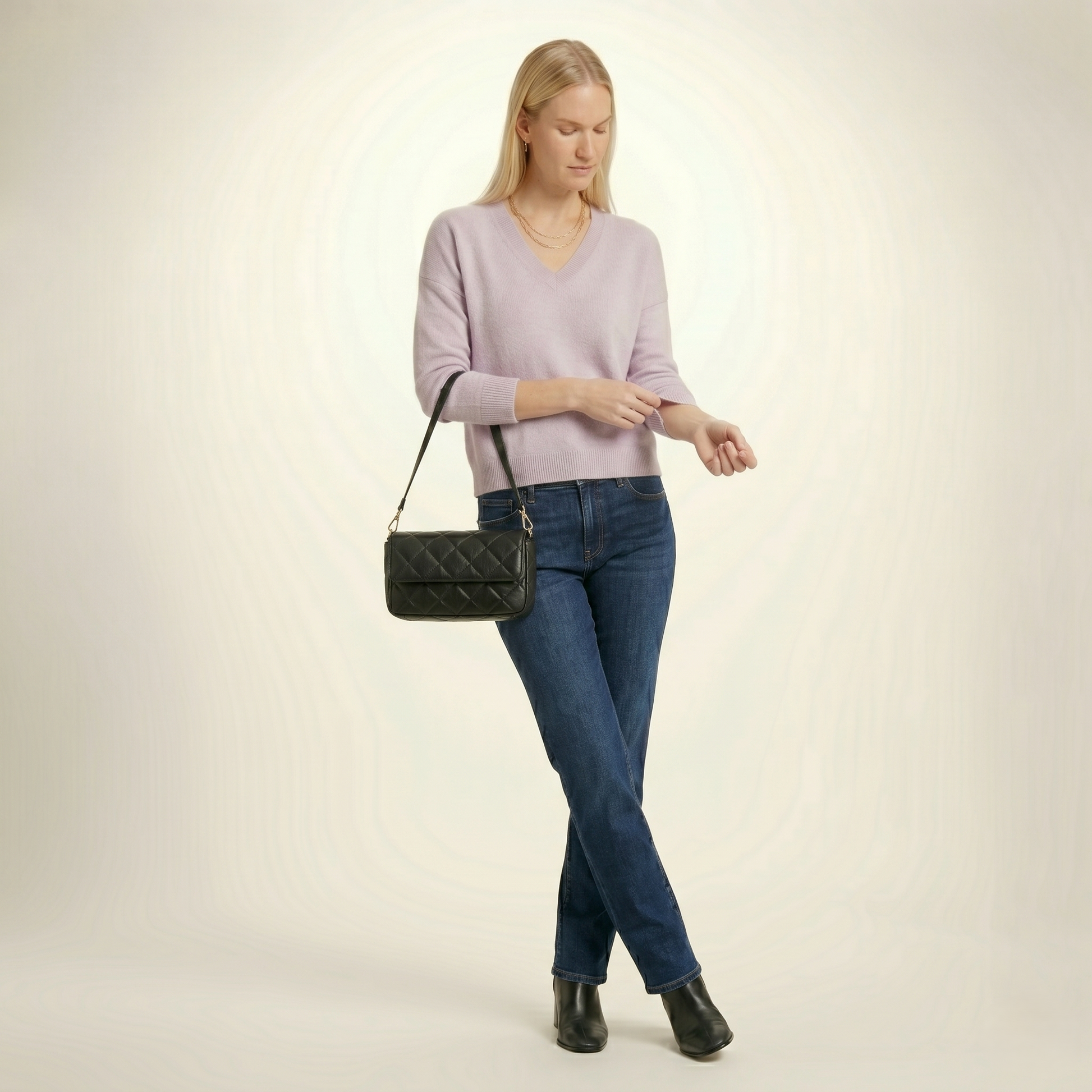 V-Neck Himalayan Cashmere Sweater For Women