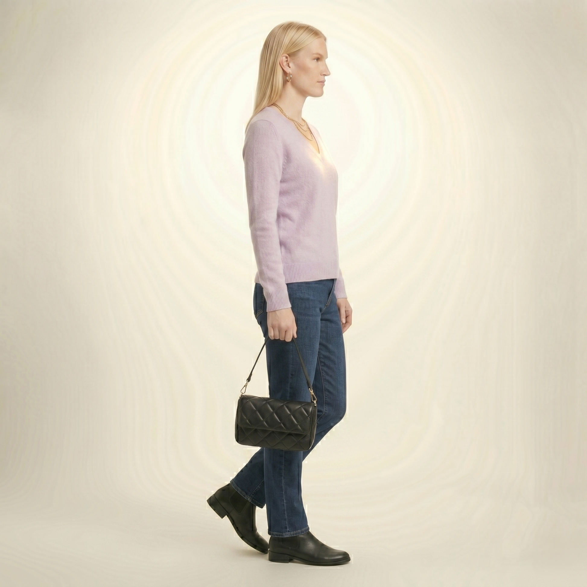 V-Neck Himalayan Cashmere Sweater For Women
