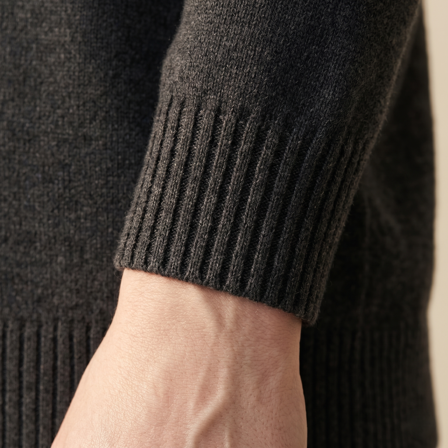 V - Neck Undyed Cashmere Sweater For Women