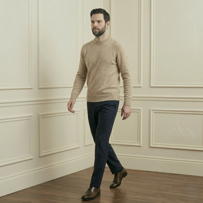 Exclusive Oat Full Sleeve Crewneck Himalayan Cashmere Sweater