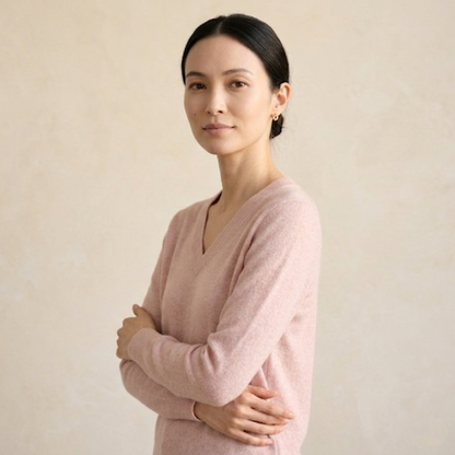 V-Neck Himalayan Cashmere Sweater For Women