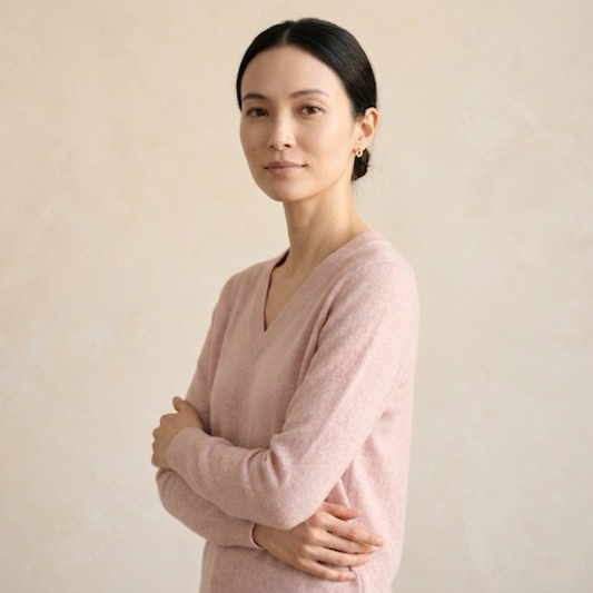 V-Neck Himalayan Cashmere Sweater For Women