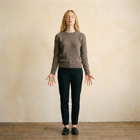 Crewneck Undyed Cashmere Sweater For Women