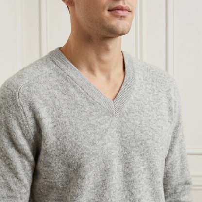 Executive V-Neck Undyed Himalayan Cashmere Sweater